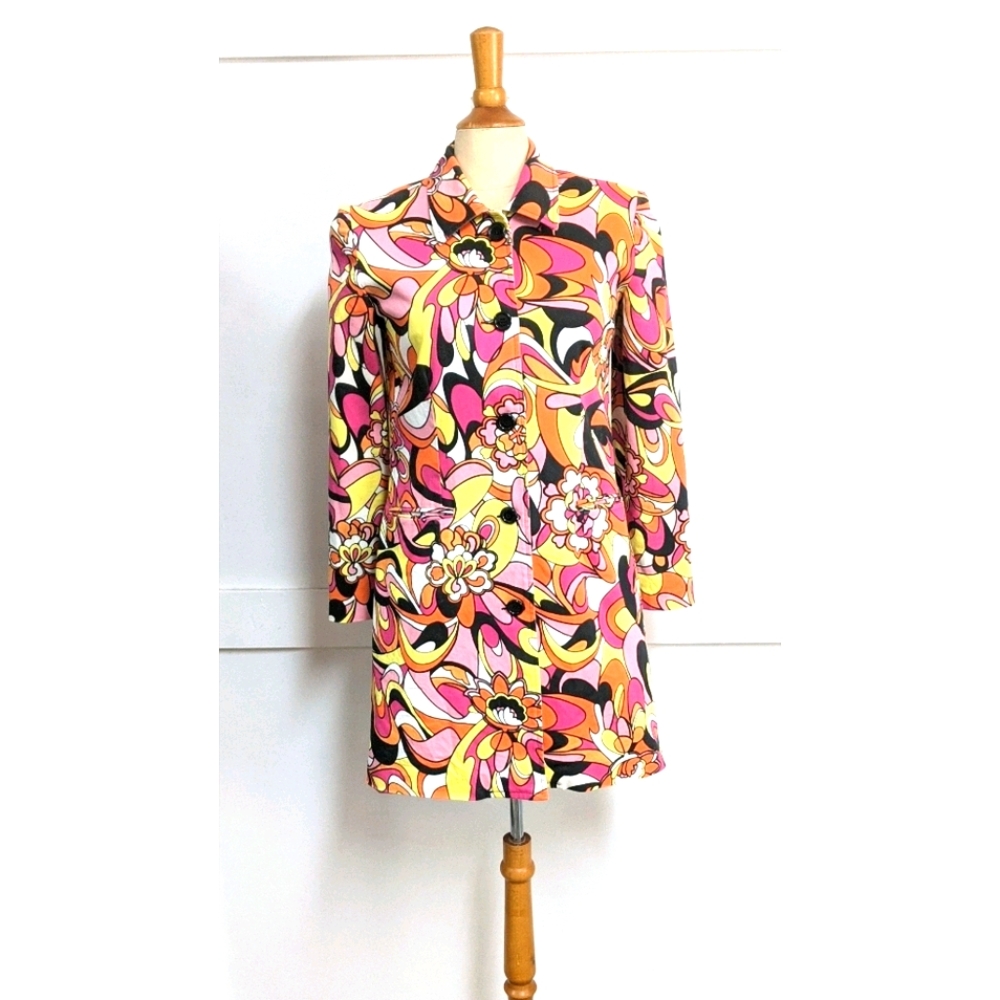Retro vintage style mod psychedelic coat small